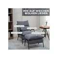 Miniatyrbild 6 av 6: HOMCOM Sängsoffa Pouf Fåtölj TV Justerbar lutningsfunktion Grå