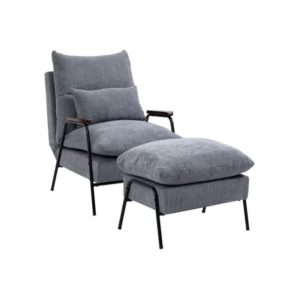 HOMCOM Sängsoffa Pouf Fåtölj TV Justerbar lutningsfunktion Grå