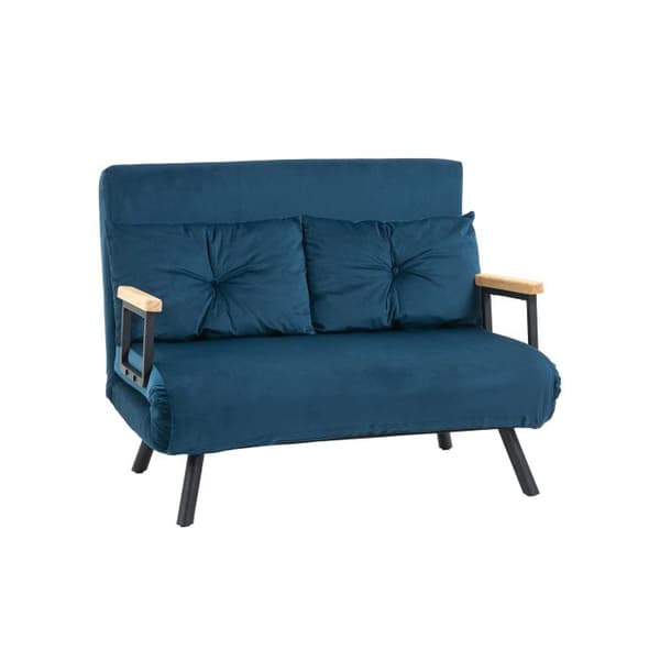 HOMCOM Relaxfåtölj med justerbart ryggstöd, blå 102x73x81 cm, idealisk för gästrum
