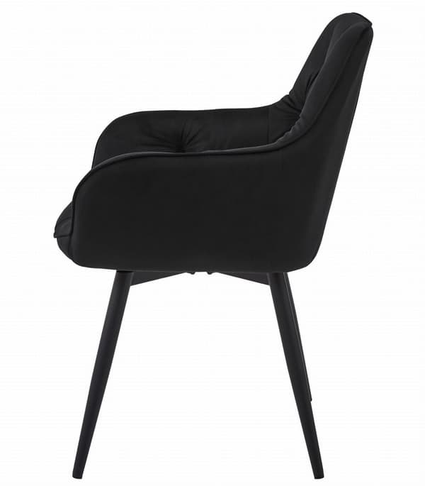 JORK360 Stol - Svart sammet / Svarta ben x 1