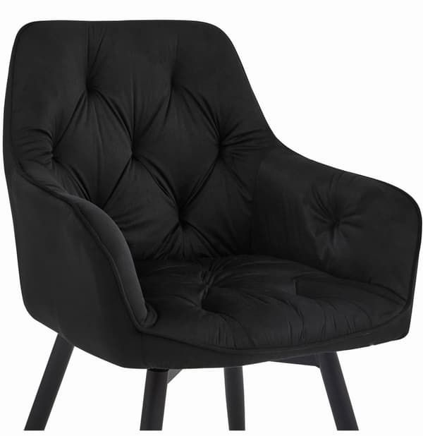 JORK360 Stol - Svart sammet / Svarta ben x 1