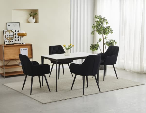JORK360 Stol - Svart sammet / Svarta ben x 1