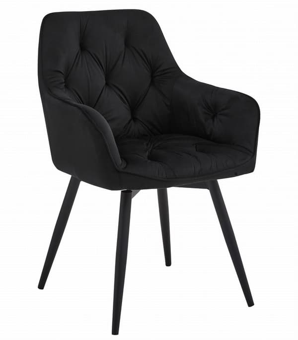 JORK360 Stol - Svart sammet / Svarta ben x 2