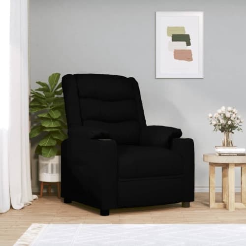 Elektrisk reclinerfåtölj svart konstläder