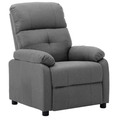 Reclinerfåtölj ljusgrå tyg