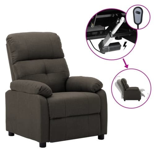 Elektrisk reclinerfåtölj taupe tyg