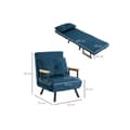 Miniatyrbild 3 av 6: HOMCOM Sängsoffa Recliner Fällsäng Säng för gäster Sammet Ryggkudde Justerbart ryggstöd Blå 63x73x81cm