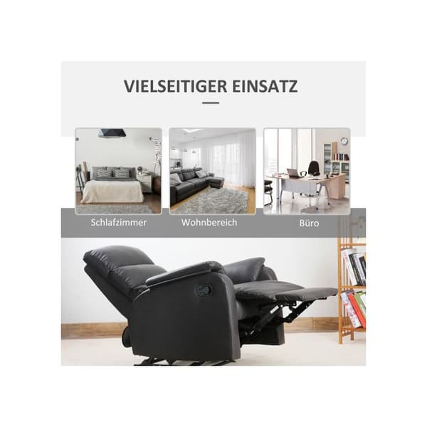 HOMCOM Ergonomisk justerbar TV-fåtölj Fritidsfåtölj i brun konstläder 75x92x99cm