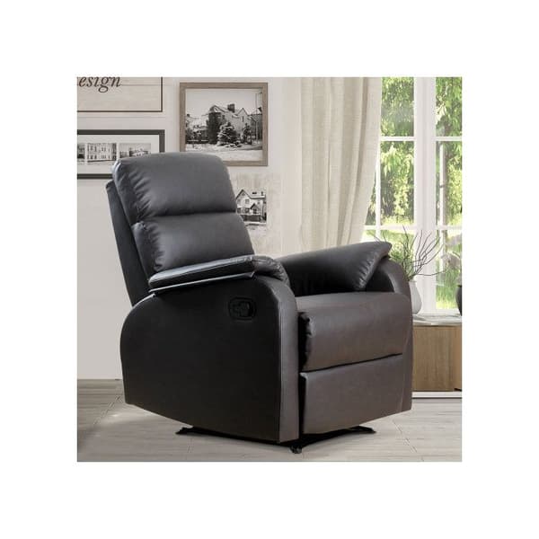 HOMCOM Ergonomisk justerbar TV-fåtölj Fritidsfåtölj i brun konstläder 75x92x99cm