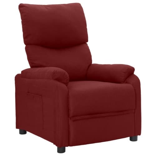 Reclinerfåtölj vinröd tyg