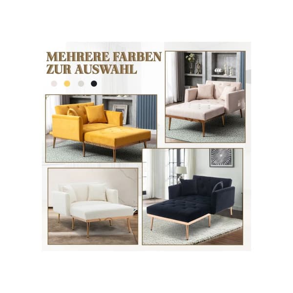 Modern stil fåtölj, justerbart ryggstöd Karamellfåtölj, hopfällbar soffa (järn)