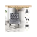 Miniatyrbild 3 av 6: Modern velvet lounge chair/lounge chair, tufted upholstered chair with comfortable wooden legs (silver gray)