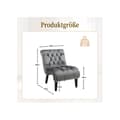 Miniatyrbild 5 av 6: Modern velvet lounge chair/lounge chair, tufted upholstered chair with comfortable wooden legs (silver gray)