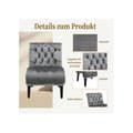 Miniatyrbild 2 av 6: Modern velvet lounge chair/lounge chair, tufted upholstered chair with comfortable wooden legs (silver gray)