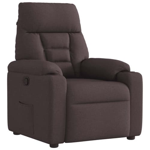 Reclinerfåtölj mörkbrun tyg