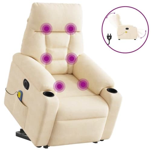 Elektrisk massagefåtölj med uppresningshjälp mikrofibertyg