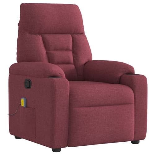 Massagefåtölj vinröd tyg