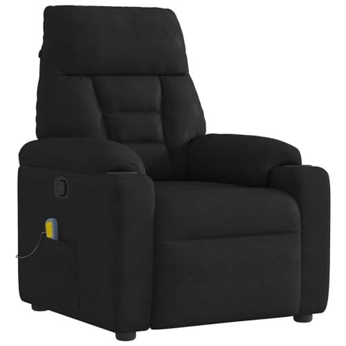 Massagefåtölj svart mikrofibertyg