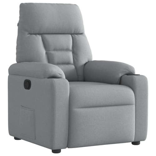 Reclinerfåtölj ljusgrå tyg