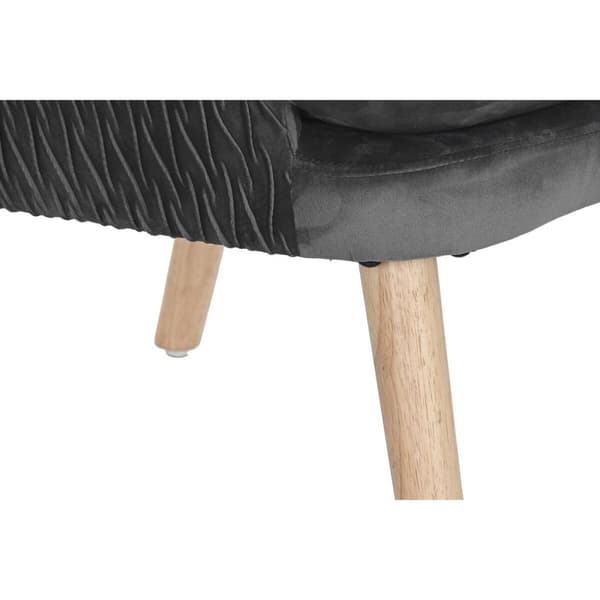 Nojatuoli DKD Home Decor Luonnollinen Puu Polyesteri Tumman harmaa (66 x 67 x 92 cm)