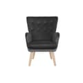 Pikkukuva 5 / 7: Nojatuoli DKD Home Decor Luonnollinen Puu Polyesteri Tumman harmaa (66 x 67 x 92 cm)
