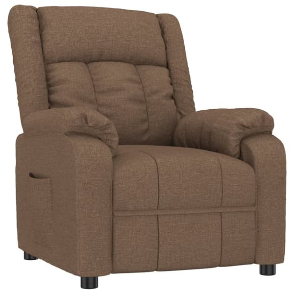 Reclinerfåtölj brun tyg