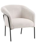 Miniatyrbilde 1 av 8: Lenestol Lys Beige Polyester Polstring Metallramme Moderne Badekarstol