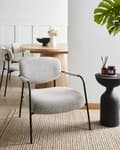 Miniatyrbilde 2 av 9: Lenestol Svart og Hvitt polyestertrekk Metallramme Århundrets Moderne