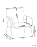 Miniatyrbilde 3 av 8: Lenestol Beige Polyester Trekk Metallramme Århundrets Moderne