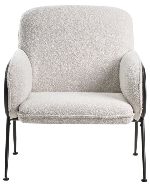 Lenestol Beige Polyester Trekk Metallramme Århundrets Moderne