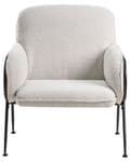 Miniatyrbilde 4 av 8: Lenestol Beige Polyester Trekk Metallramme Århundrets Moderne