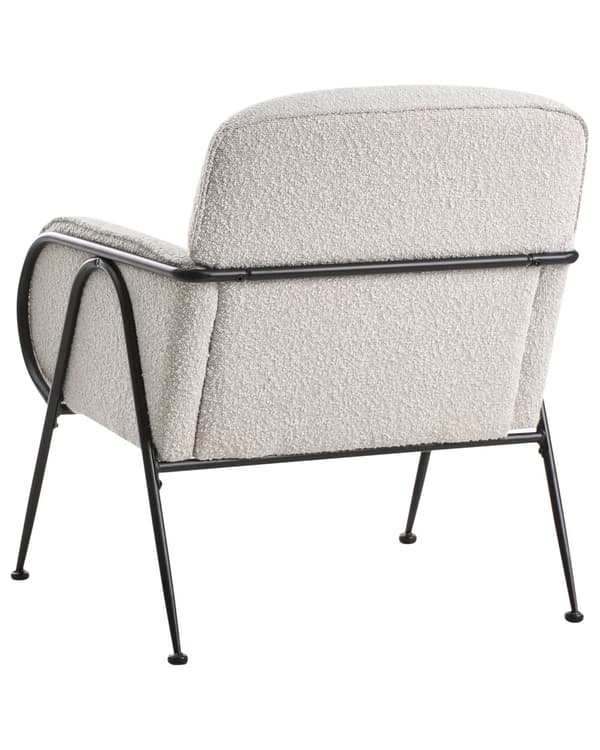 Lenestol Beige Polyester Trekk Metallramme Århundrets Moderne