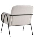 Miniatyrbilde 5 av 8: Lenestol Beige Polyester Trekk Metallramme Århundrets Moderne