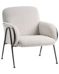 Miniatyrbilde 1 av 8: Lenestol Beige Polyester Trekk Metallramme Århundrets Moderne