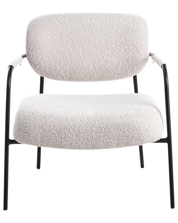 Lenestol Lysbeige polyestertrekk Metallramme Århundrets Moderne