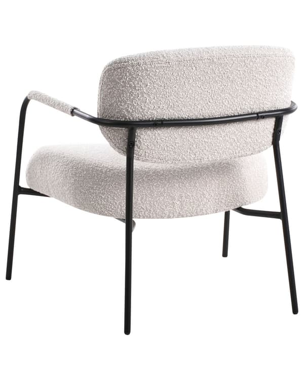 Lenestol Lysbeige polyestertrekk Metallramme Århundrets Moderne
