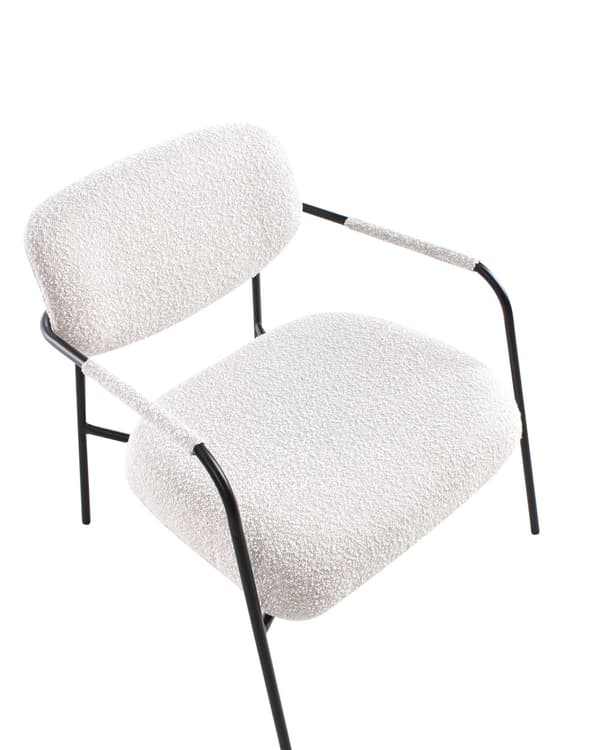 Lenestol Lysbeige polyestertrekk Metallramme Århundrets Moderne