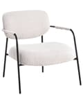 Miniatyrbilde 1 av 8: Lenestol Lysbeige polyestertrekk Metallramme Århundrets Moderne
