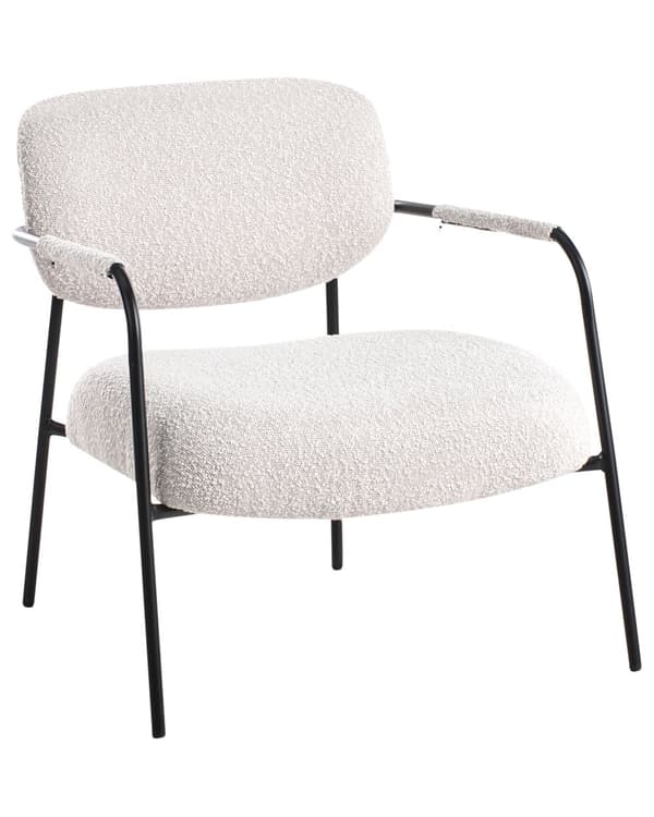 Lenestol Lysbeige polyestertrekk Metallramme Århundrets Moderne