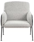 Miniatyrbilde 4 av 9: Lenestol Svart og Hvit Polyester Trekk Metallramme Århundrets Moderne