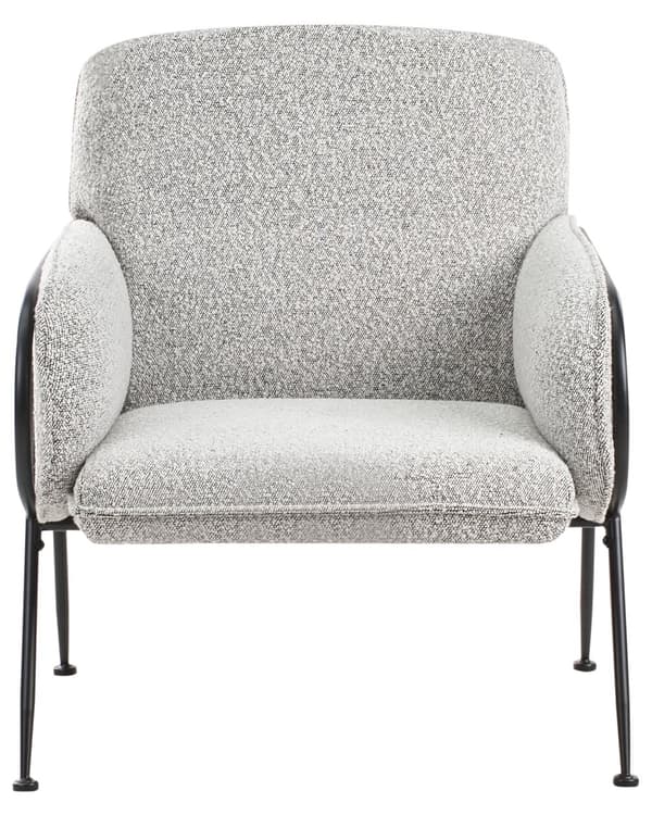 Lenestol Svart og Hvit Polyester Trekk Metallramme Århundrets Moderne