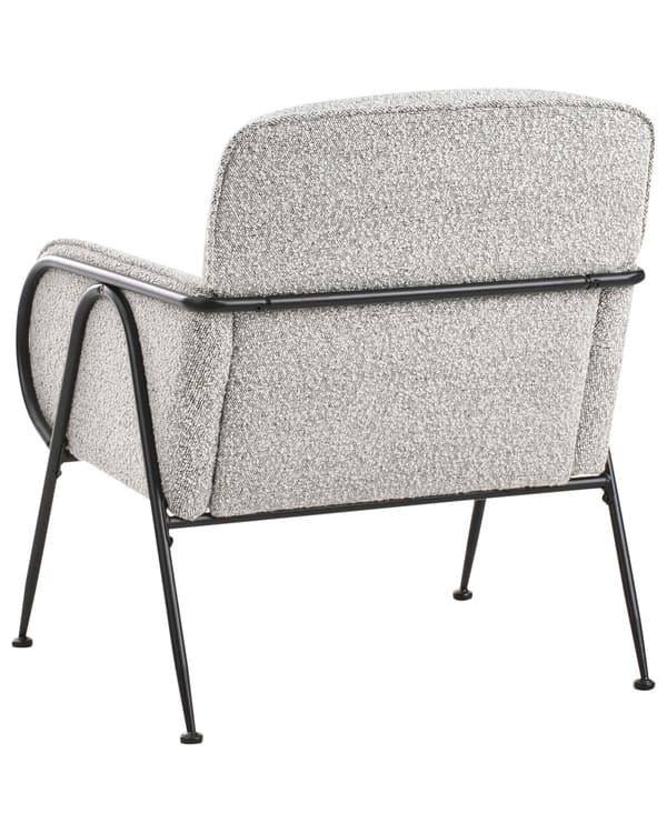 Lenestol Svart og Hvit Polyester Trekk Metallramme Århundrets Moderne