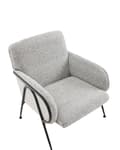 Miniatyrbilde 7 av 9: Lenestol Svart og Hvit Polyester Trekk Metallramme Århundrets Moderne