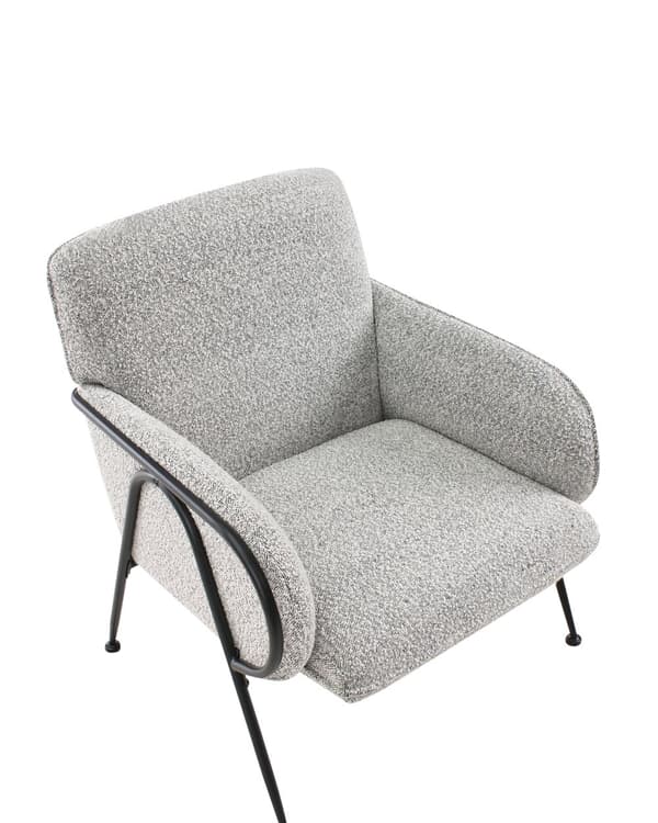 Lenestol Svart og Hvit Polyester Trekk Metallramme Århundrets Moderne