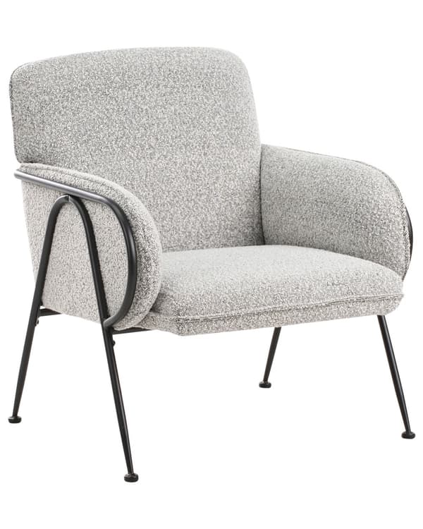 Lenestol Svart og Hvit Polyester Trekk Metallramme Århundrets Moderne