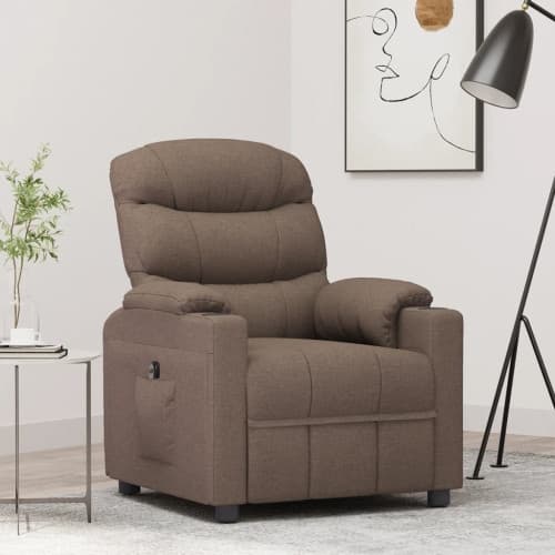 Elektrisk reclinerfåtölj taupe tyg
