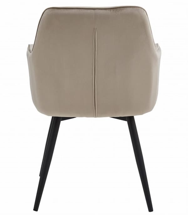 JORK360 stol - mörkbeige sammet / svarta ben x 2
