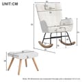 Miniatyrbillede 5 af 7: Ergonomisk designet hvid gyngestol inklusive 1 pude og 1 skammel, robust gummibase, 250 pund kapacitet
