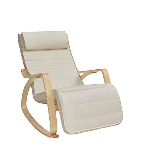 Rootz Swing -stol - Rocking lænestole - hvilestol med 5 -trins fodstøtte - Komfort & stil - 67 x 115 x 91 cm