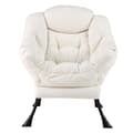 Pikkukuva 4 / 8: Korituoli, Sherpa-verhoiltu mukavalla päätyyn tyynyllä, 31.5x29x38 tuumaa, Beige